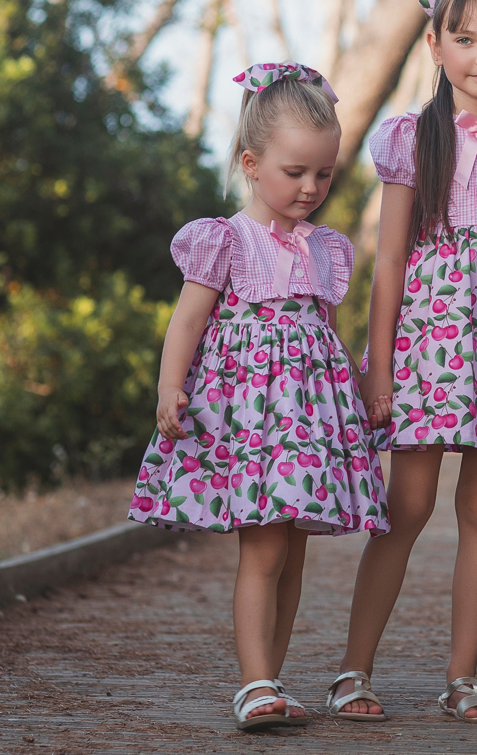 SS26 Rochy Girls Cherry Pink Gingham Dress