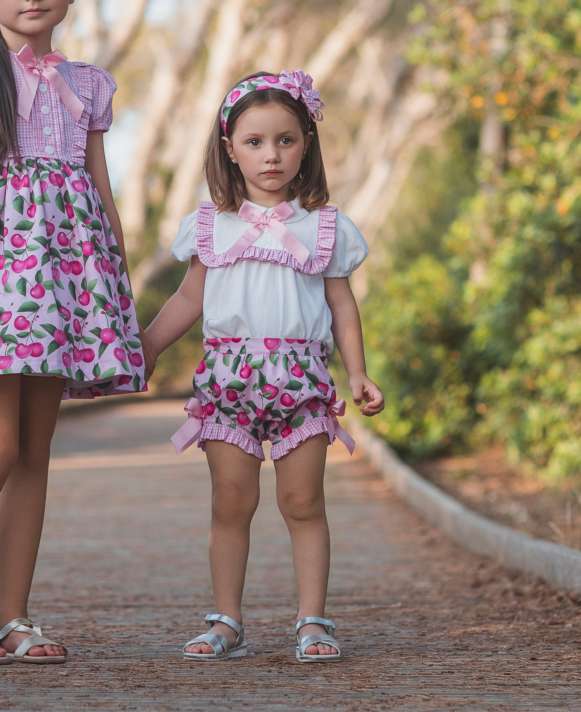 SS26 Rochy Baby Girls Cherry Gingham Jam Pant Set