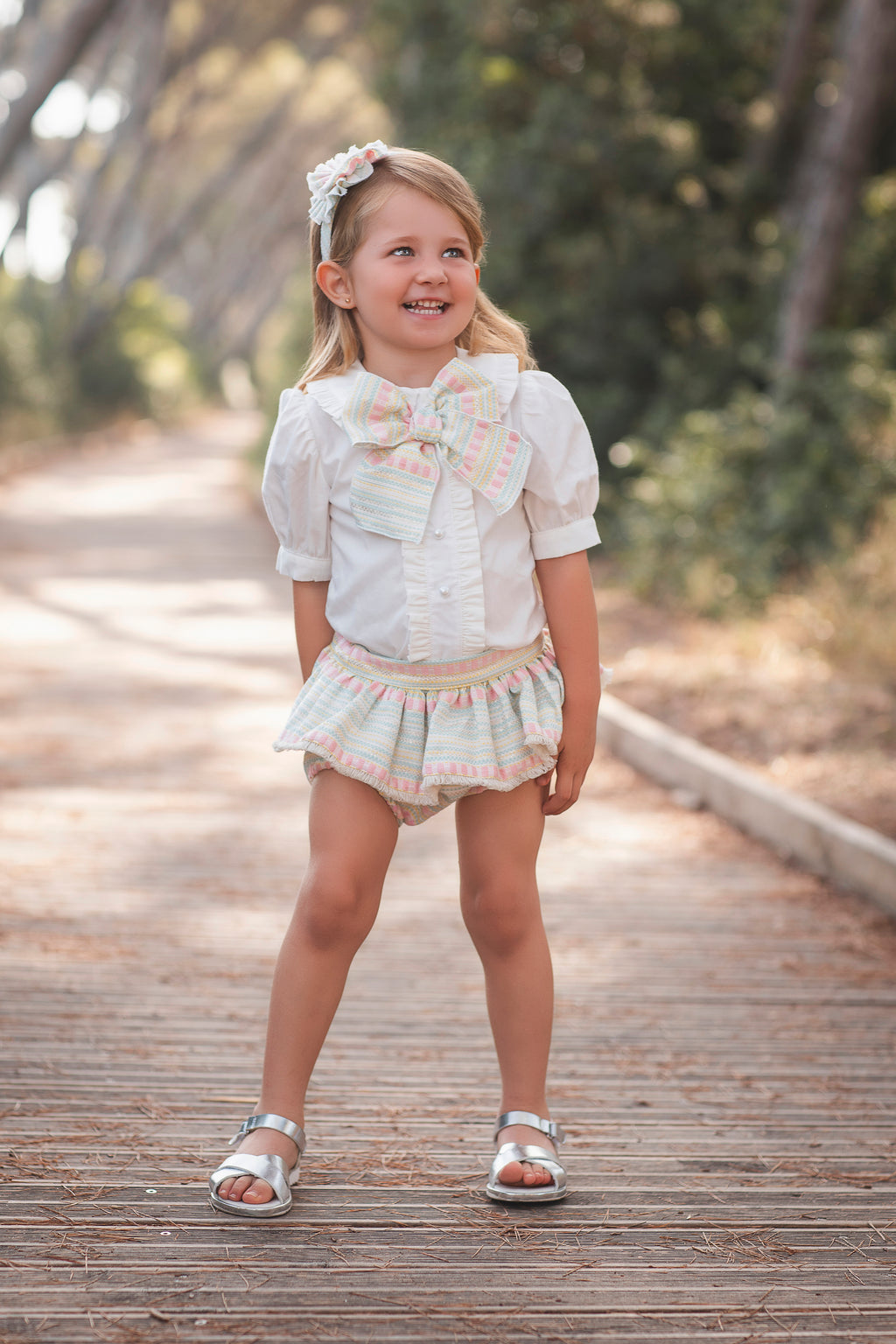 SS26 Rochy Baby Girls Pastel Tweed Jam Pant Set