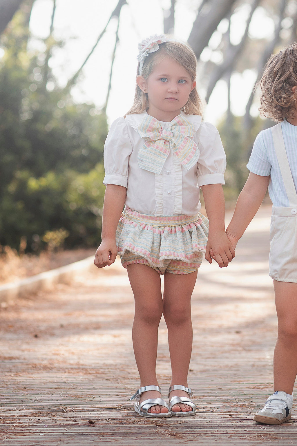 SS26 Rochy Baby Girls Pastel Tweed Jam Pant Set