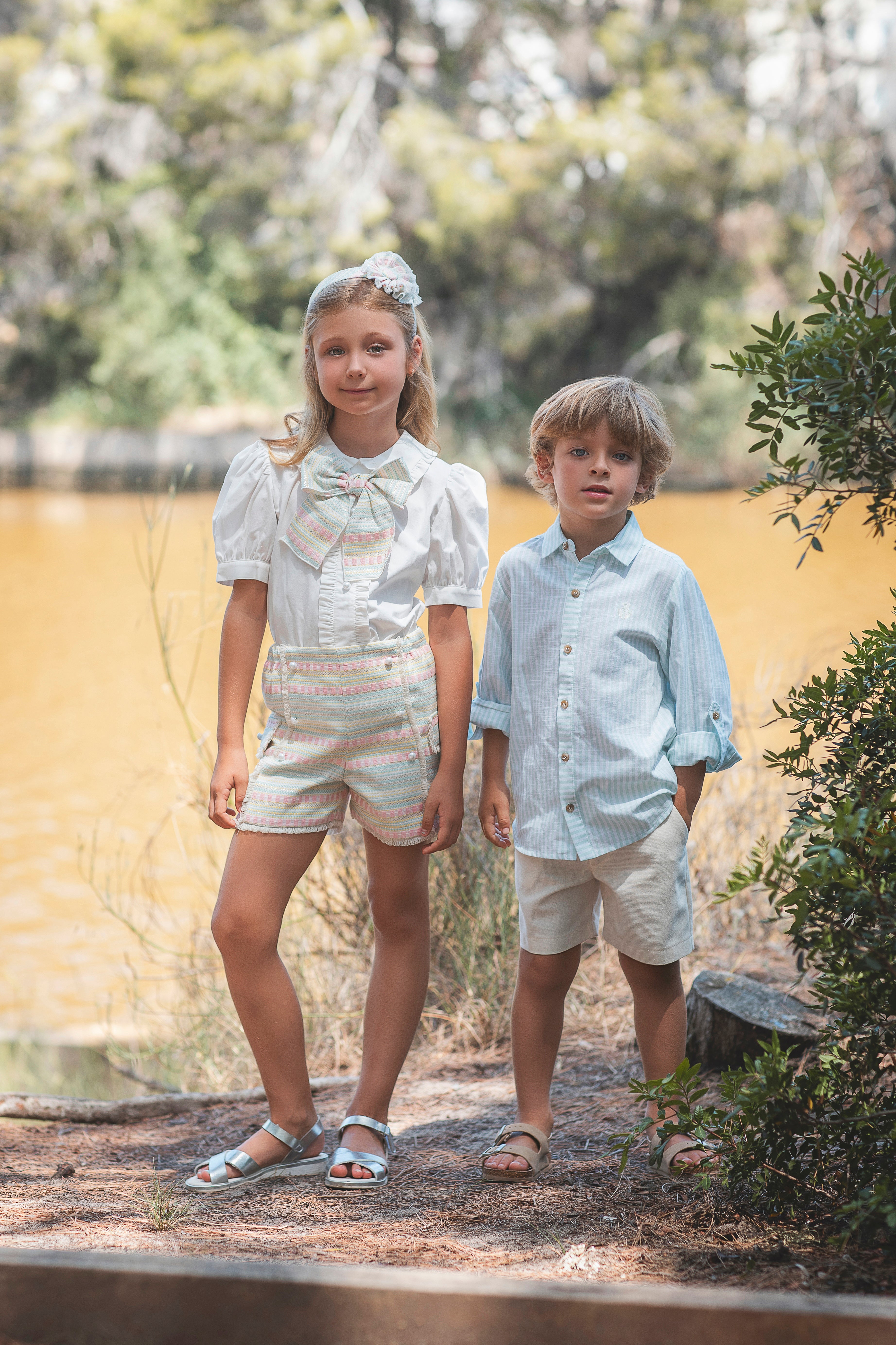 PRE ORDER SS26 Rochy Baby Girls Pastel Tweed Short Set