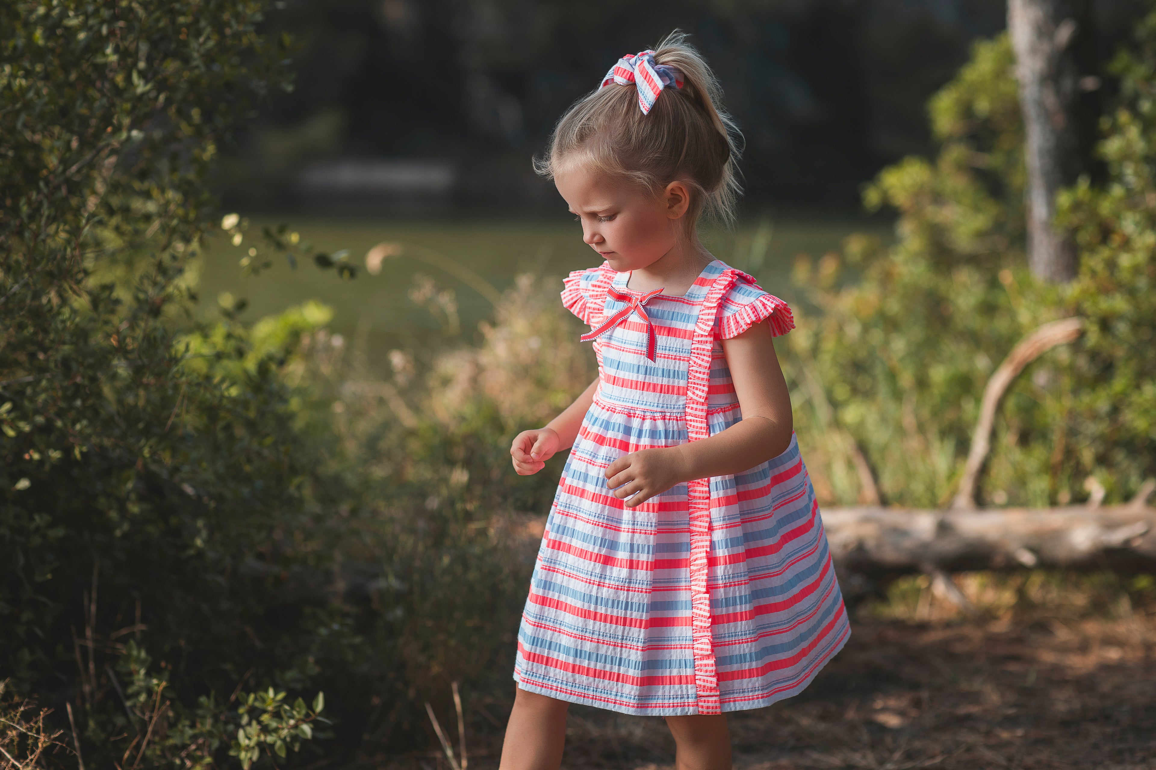 SS26 Rochy Girls Neon Multi Colour Stripe Dress