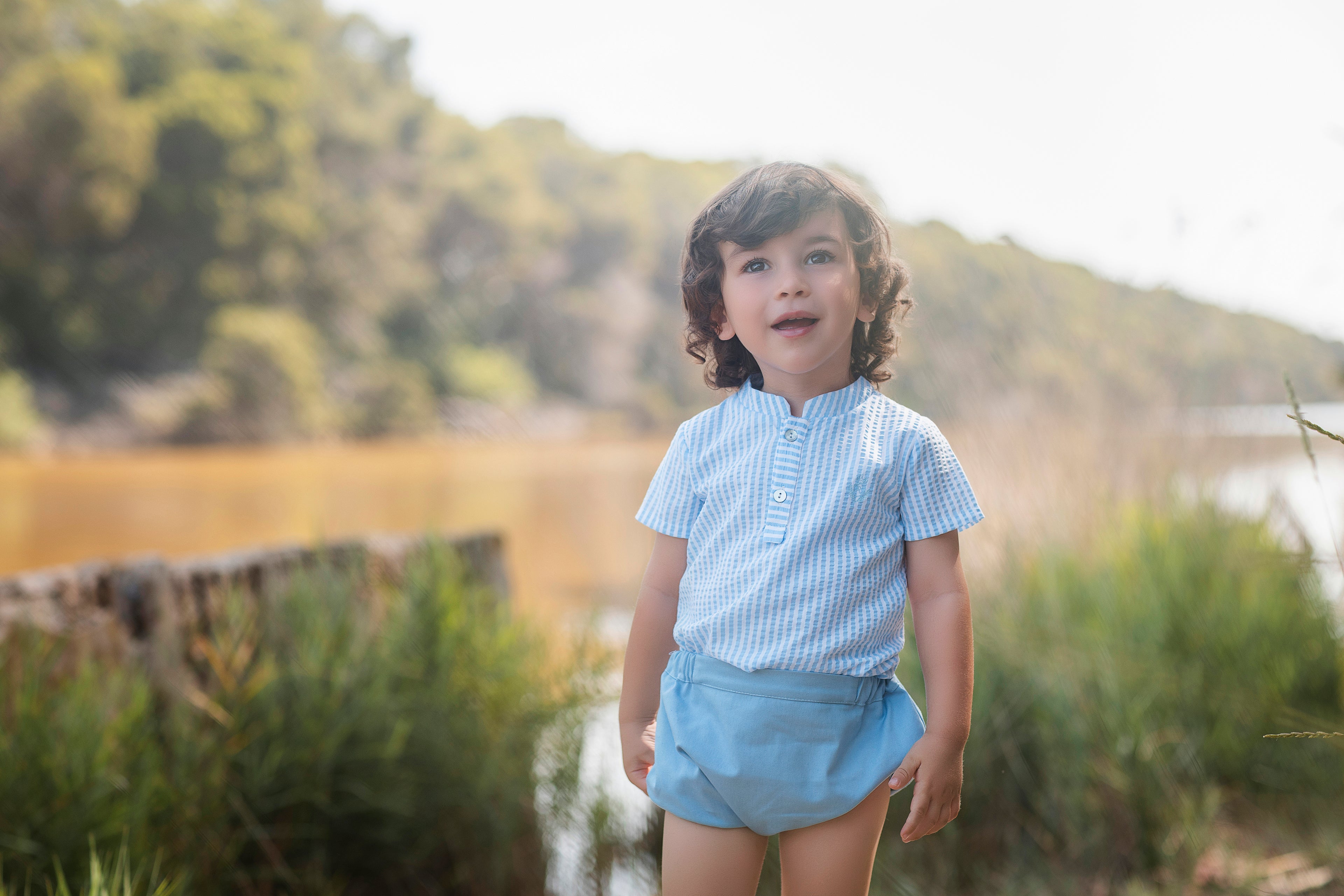 SS26 Rochy Boys Blue Striped Shirt and Bloomer Short Set