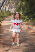 SS26 Rochy Baby Girls Red Bow Jam Pant Set
