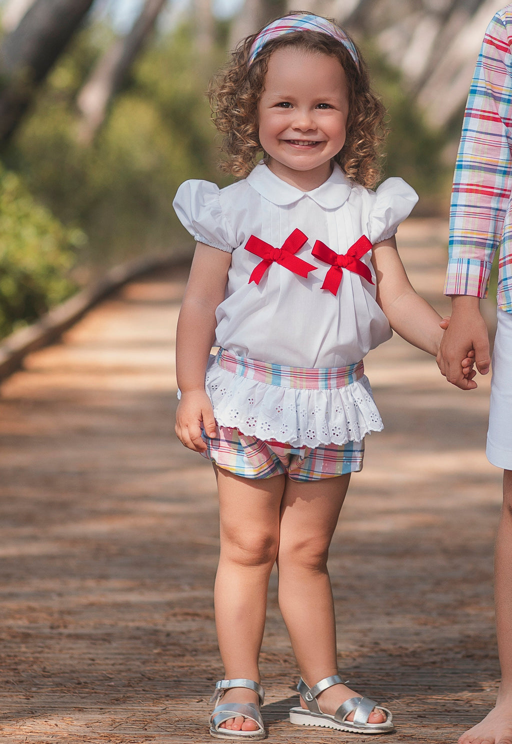 SS26 Rochy Baby Girls Red Bow Jam Pant Set