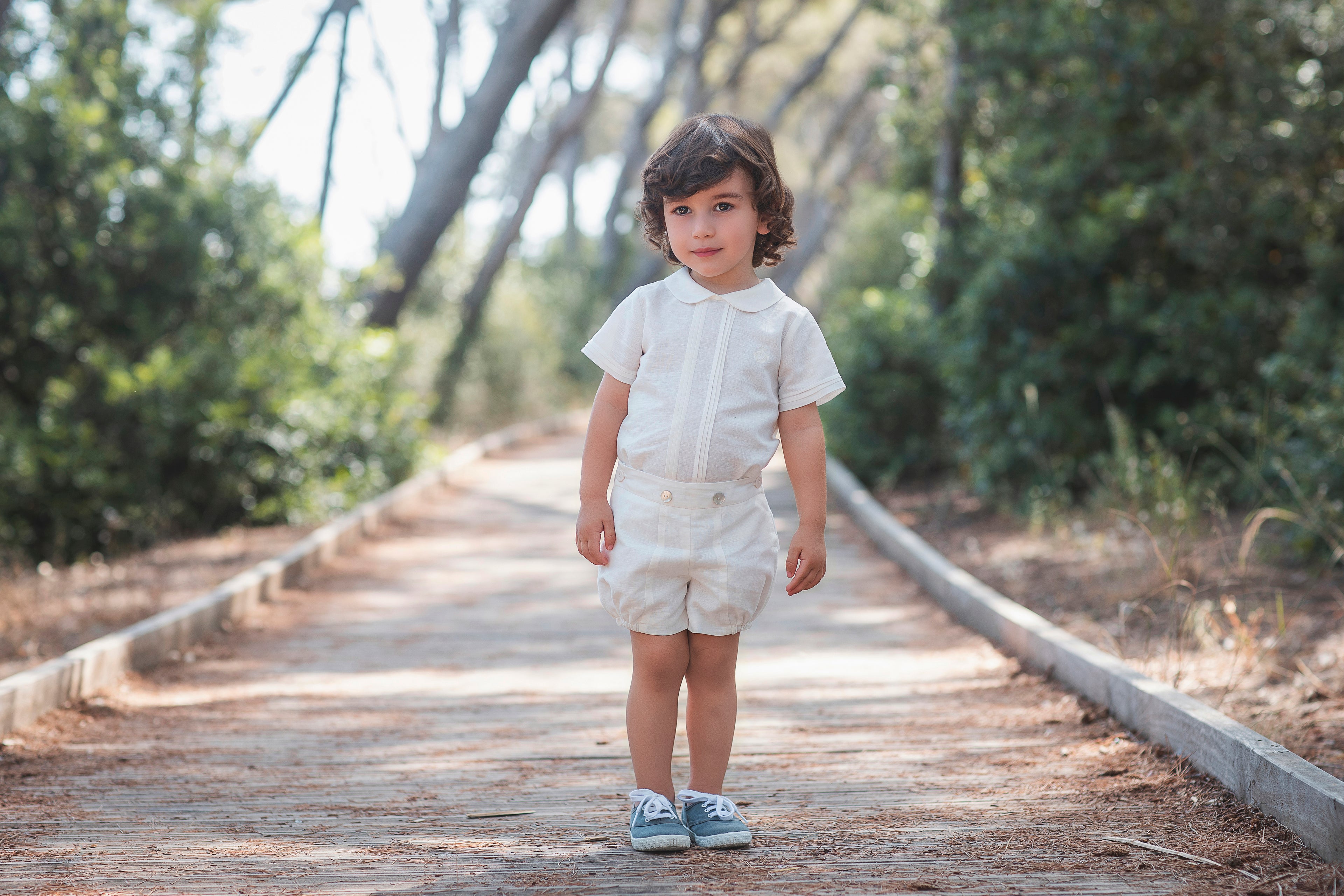 SS26 Rochy Baby Boys Ivory Shirt & Shorts Set
