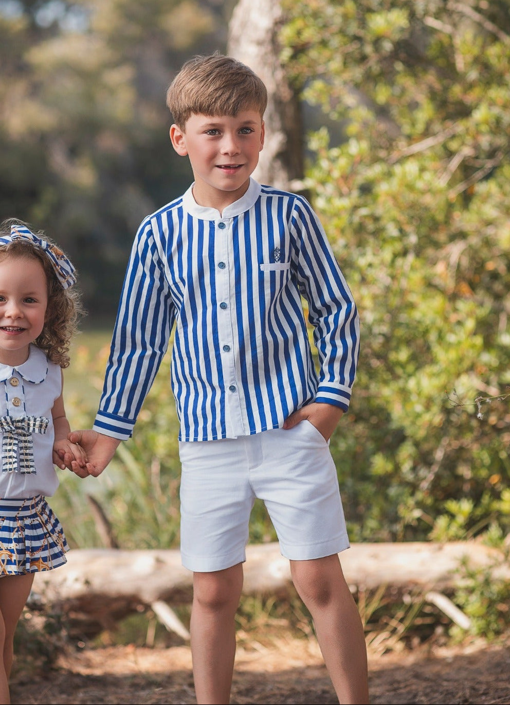 SS26 Rochy Boys Blue Stripe Short Set