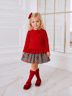 AW26 Miranda Baby Girls Red Teddy Bear Dress