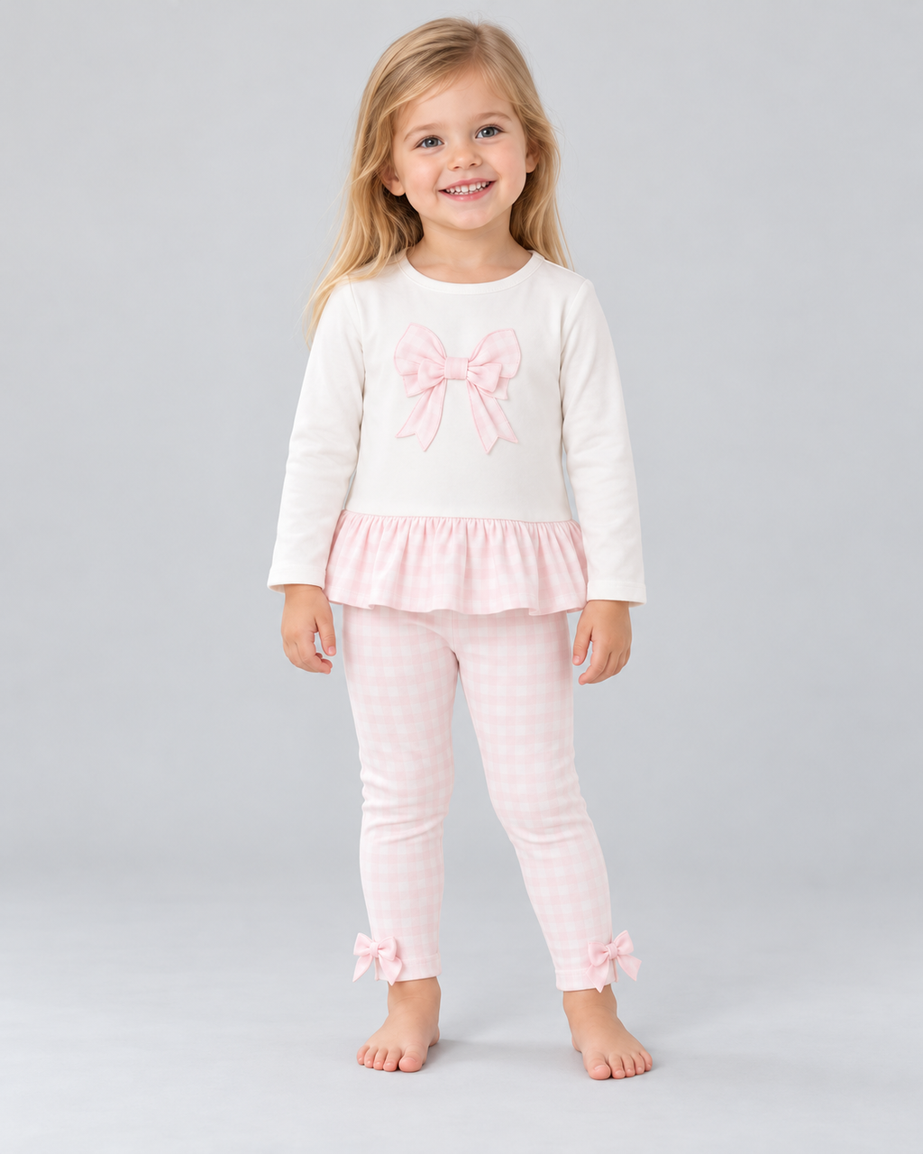 AW26 Pastels & Co Girls Pink Heart Leggings Set - Miranda
