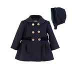Miranda Navy Coat with Matching Bonnet