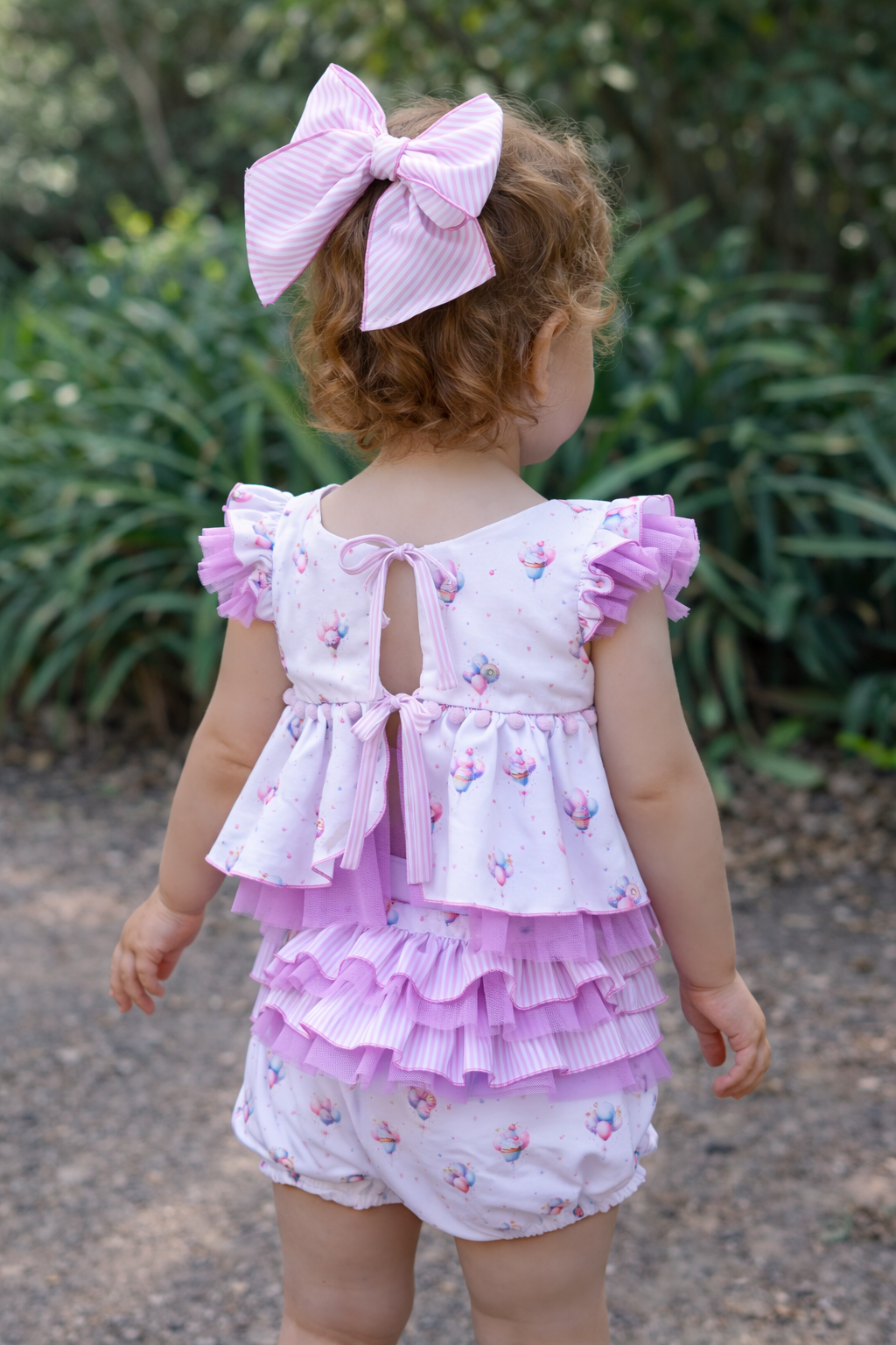 PRE ORDER SS26 Babine Baby Girls Lilac Balloon Top and Bloomers Set