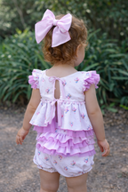 PRE ORDER SS26 Babine Baby Girls Lilac Balloon Top and Bloomers Set