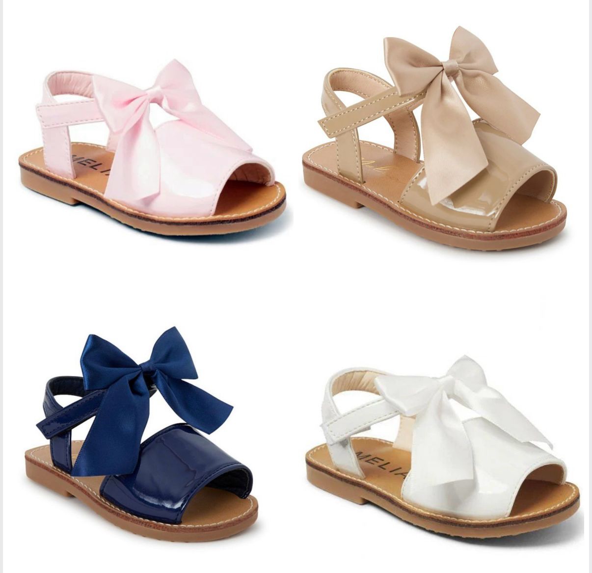 Sevva Girls Patent Detachable Bow Sandal 3 COLOURS - Martina