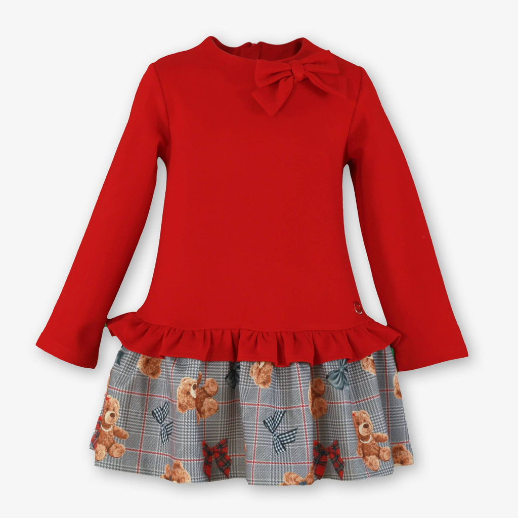 AW26 Miranda Girls Red Teddy Bear Dress