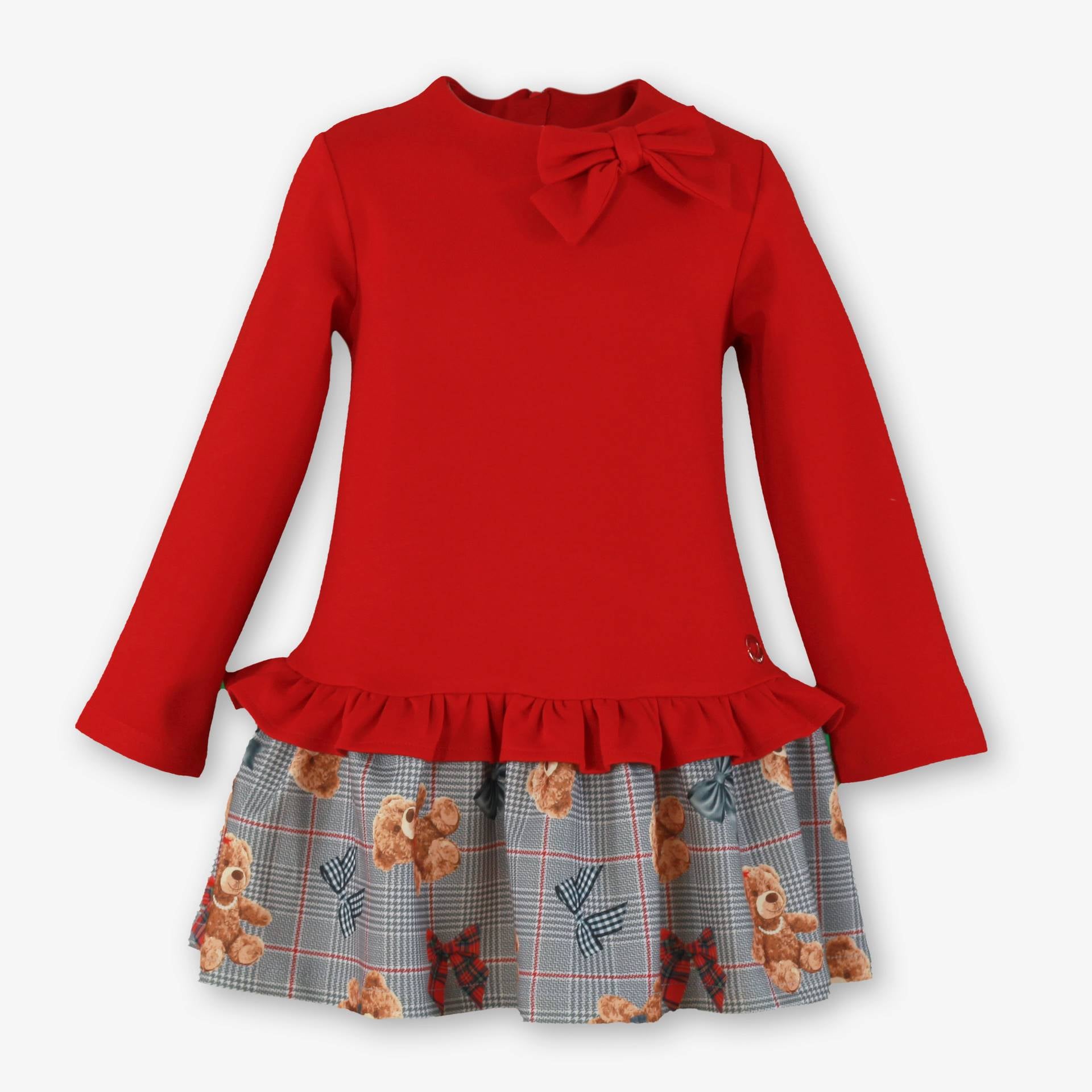 AW26 Miranda Girls Red Teddy Bear Dress