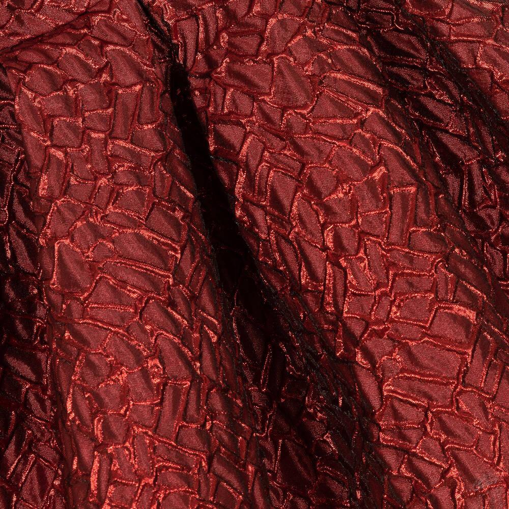 Caramelo Kids Girls Red Satin Jacquard Dress