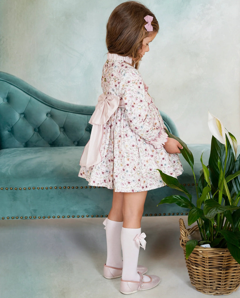 AW25 DBB Girls Floral Dress with Bow Detail