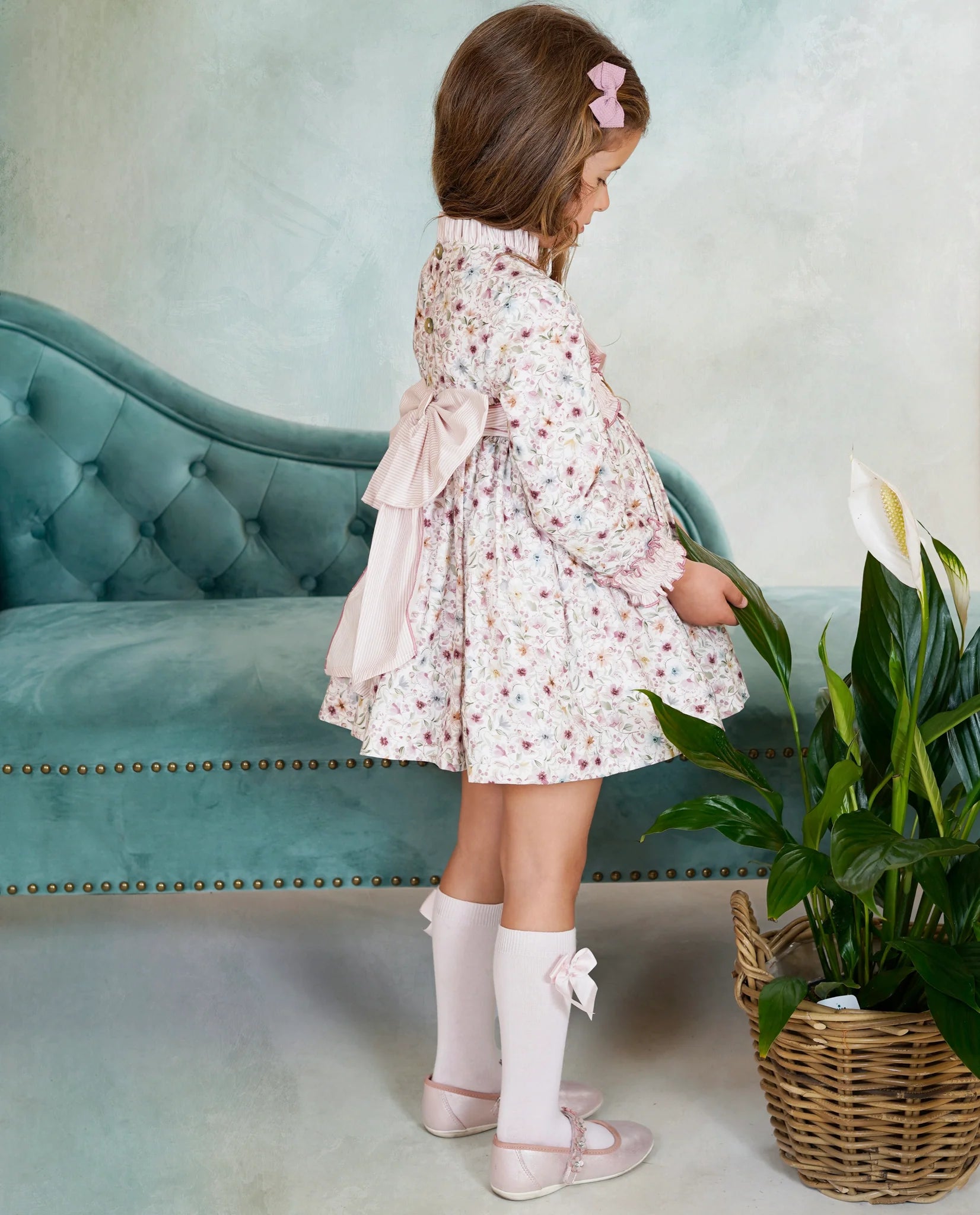 AW25 DBB Girls Floral Dress with Bow Detail