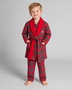 Beau Kid Boys Red Tartan Pyjamas & Matching Robe