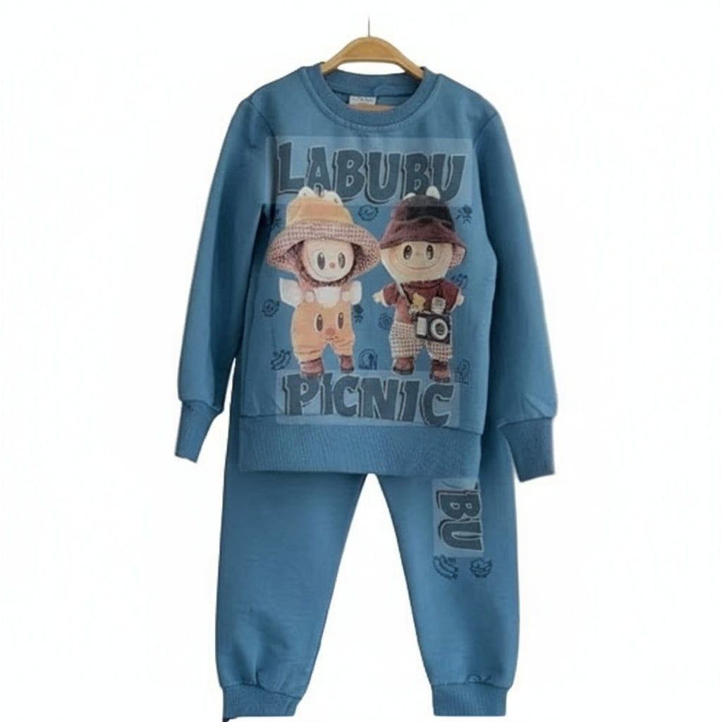 Unisex Labubu Style 2 Piece Tracksuit Blue