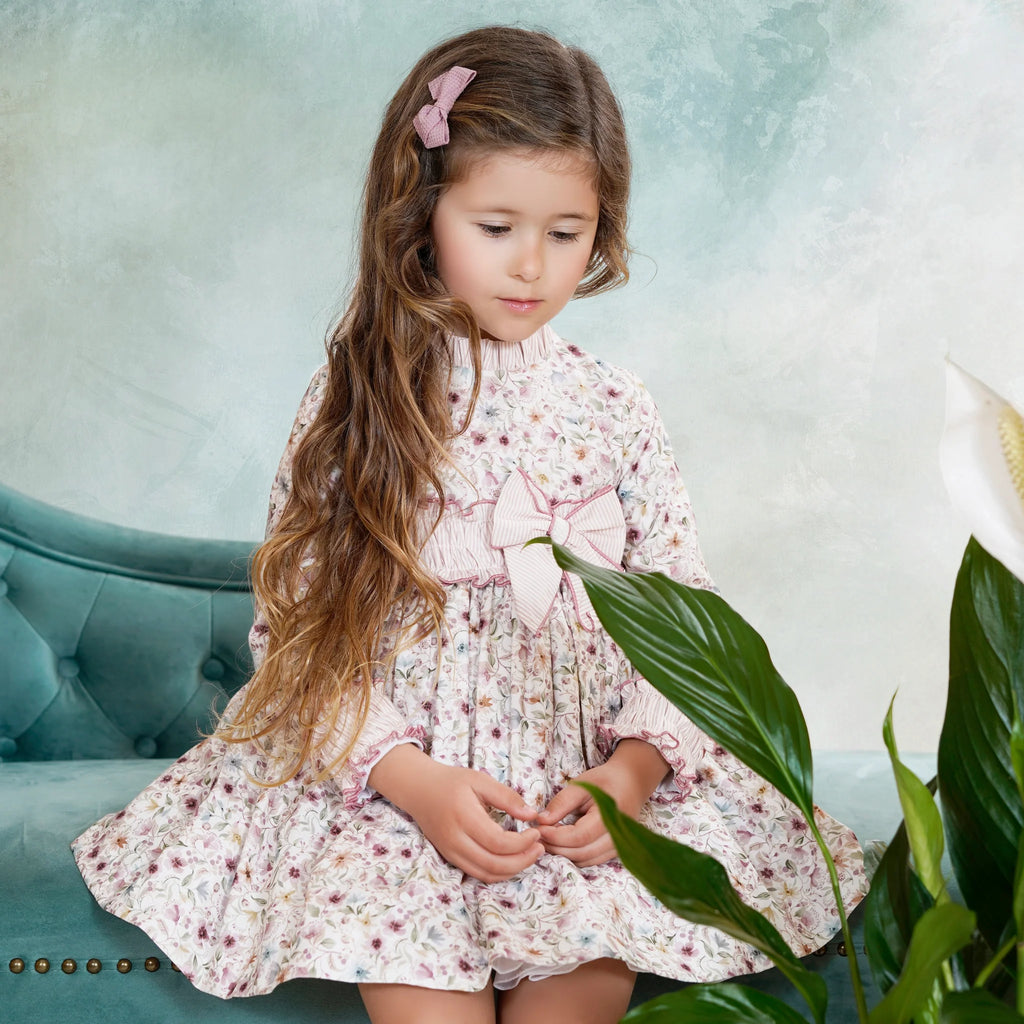 AW25 DBB Girls Floral Dress with Bow Detail