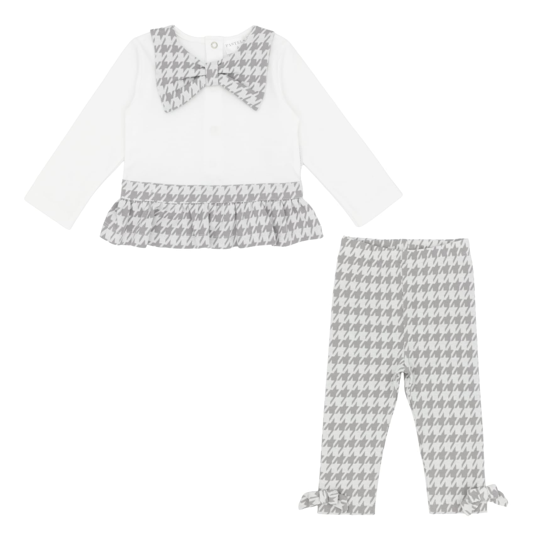 Pre Order Pastels & Co Girls Charcoal Ashley Chevron Leggings Set