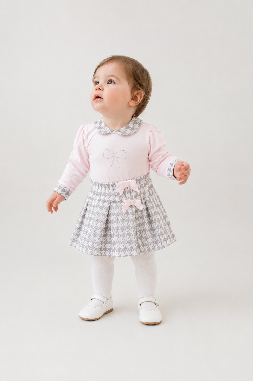 Pre Order Pastels & Co Girls Pink & Charcoal Skirt Set