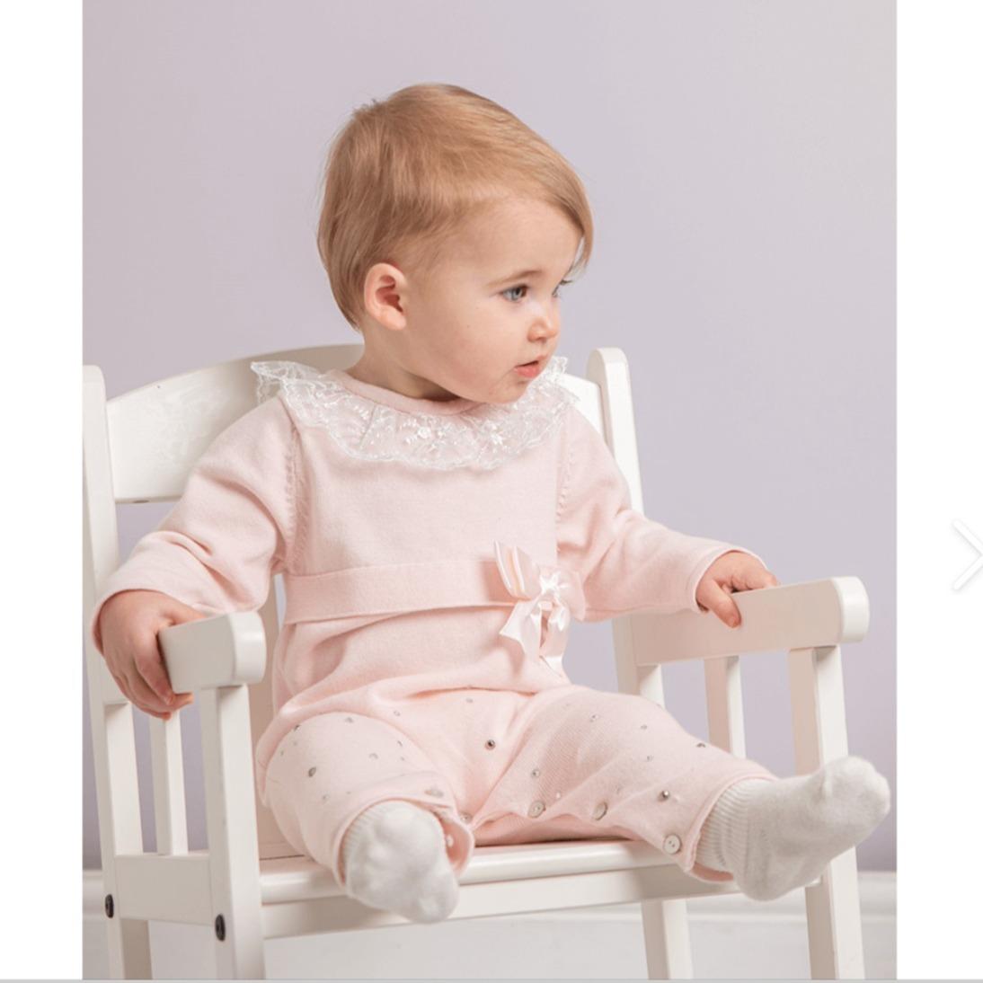 Caramelo Kids Baby Girls Knitted Diamante All-in-one