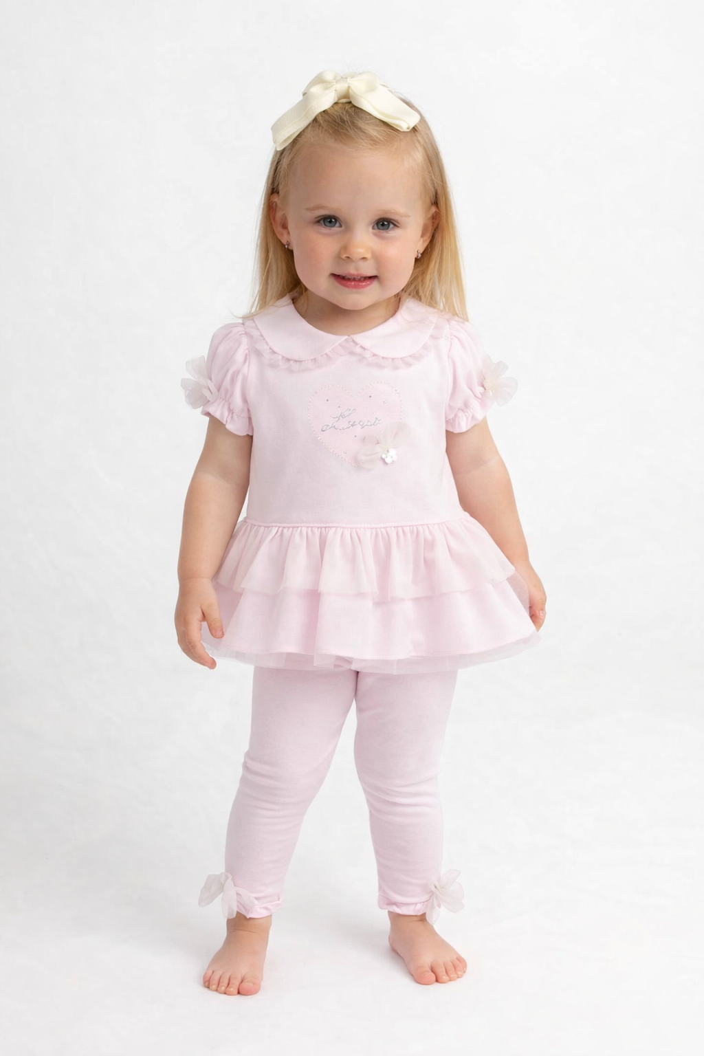 SS26 Deolinda Girls Pink 'Love' Legging Set