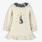 AW25 Miranda Girls Cream A-Line Rabbit Dress