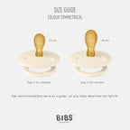 BIBS Colour Symmetrical Soother / Dummy 2 Pack Latex – Ivory & Sage (Size 2, 6+ Months) [2221416]