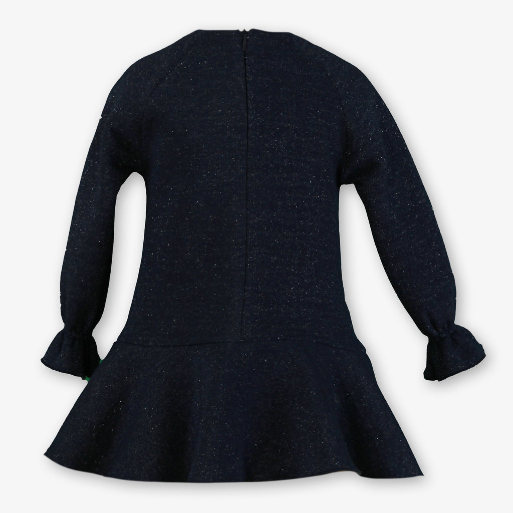 Miranda AW25 Girls Navy A-Line Swan Diamanté Dress