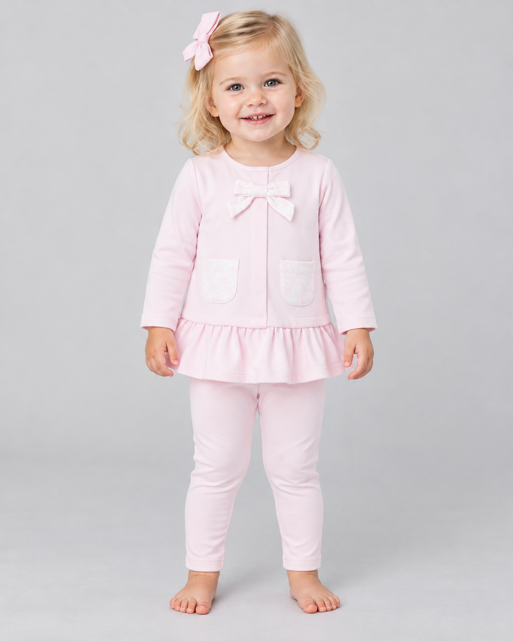 AW26 Pastels & Co Girls Pink Tunic Leggings Set - Alana