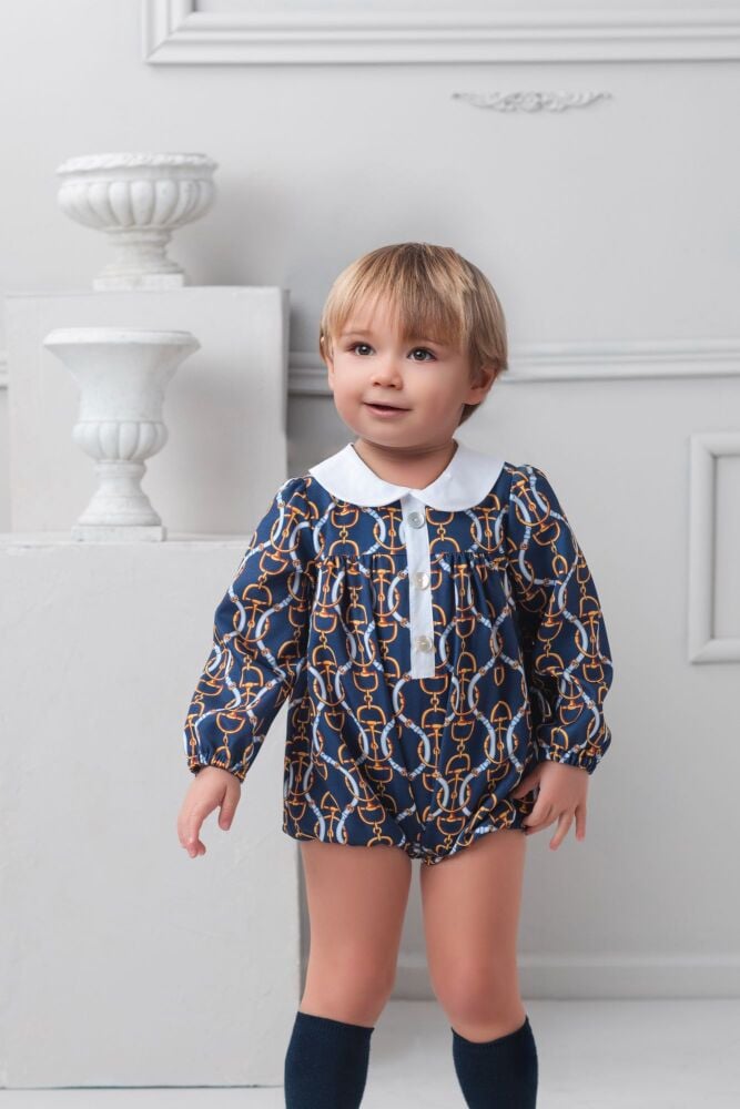 AW25 Rochy Boys Vintage Navy and Gold Vingtage Romper