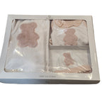 Deolinda Girls Peach Teddy Babygrow, Hat and Blanket Box Set