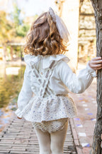 PRE ORDER AW25 Naxos Beige Tweed Girls Jam Pant Set 7605