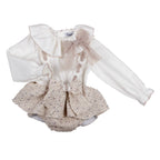 PRE ORDER AW25 Naxos Beige Tweed Girls Jam Pant Set 7605