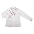 PRE ORDER AW25 Naxos Girls Beige 3 Piece Tweed Blazer, Blouse & Skirt Set