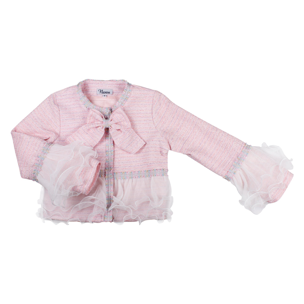 PRE ORDER AW25 Naxos Girls Pink 2 Piece Tweed Blazer and Skirt Set 7669