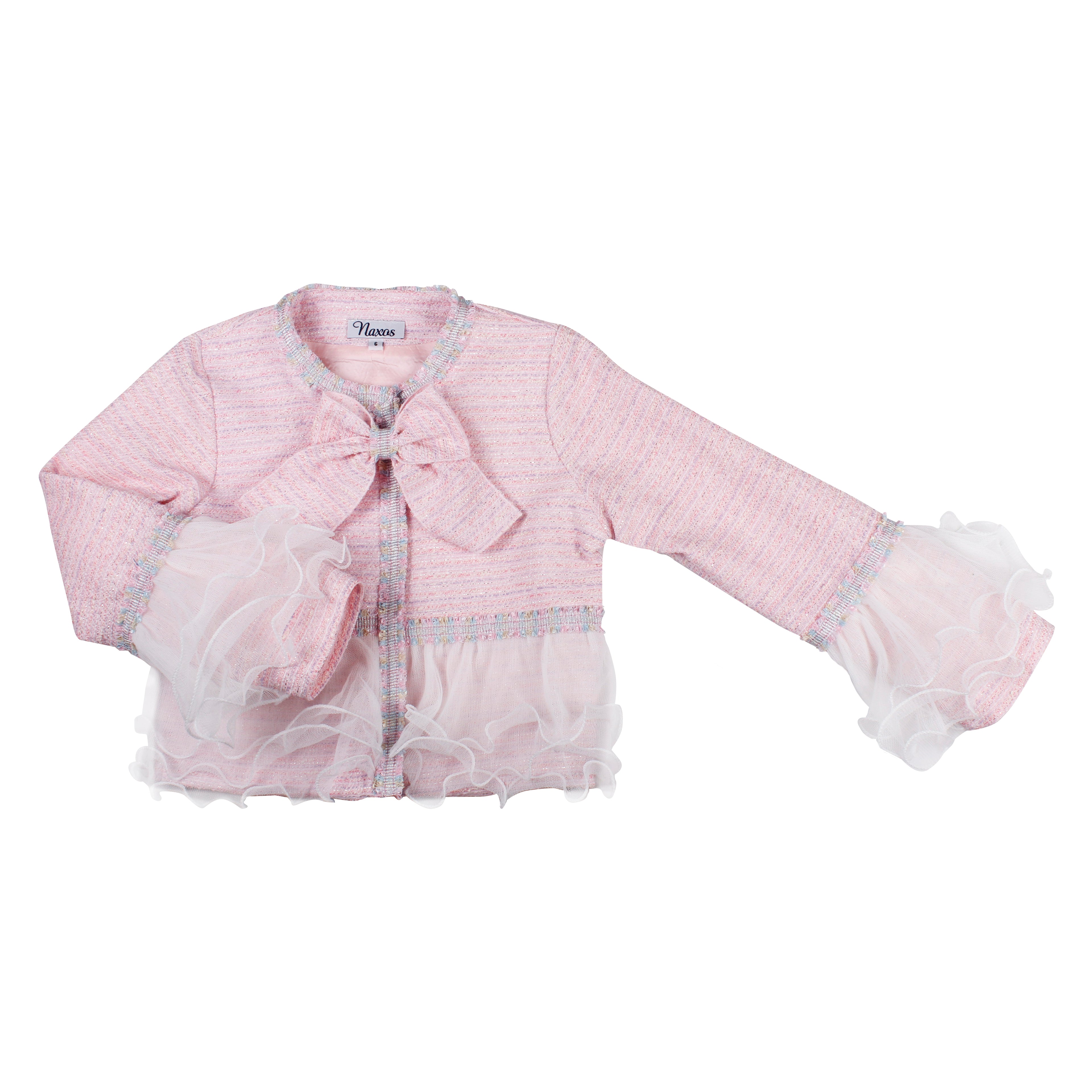 PRE ORDER AW25 Naxos Girls Pink 2 Piece Tweed Blazer and Skirt Set 7669