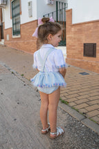 SS26 Naxos Girls Blue & Pink Tulle Romper