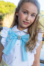 SS26 Naxos Girls Yellow & Blue Tulle Short Set