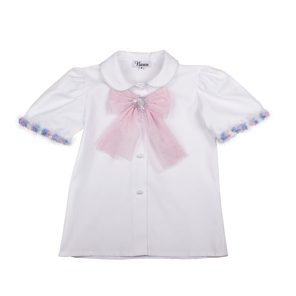 SS26 Naxos Girls Blue & Pink Tulle Short Set