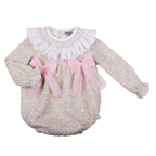 AW26 Naxos Pre Order Girls Pink Tweed Romper with Tulle Bows