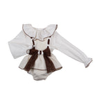 AW26 Naxos Pre Order Girls Ivory & Chocolate Tulle Romper