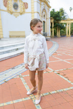 AW26 Naxos Pre Order Girls Multi-Colour Tweed Blouse & Short Set