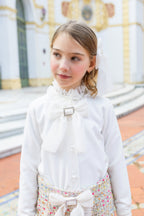 AW26 Naxos Pre Order Girls Multi-Colour Tweed Blouse & Short Set