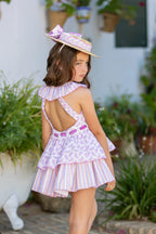 Babine Girls Purple Watermelon Open Back Dress