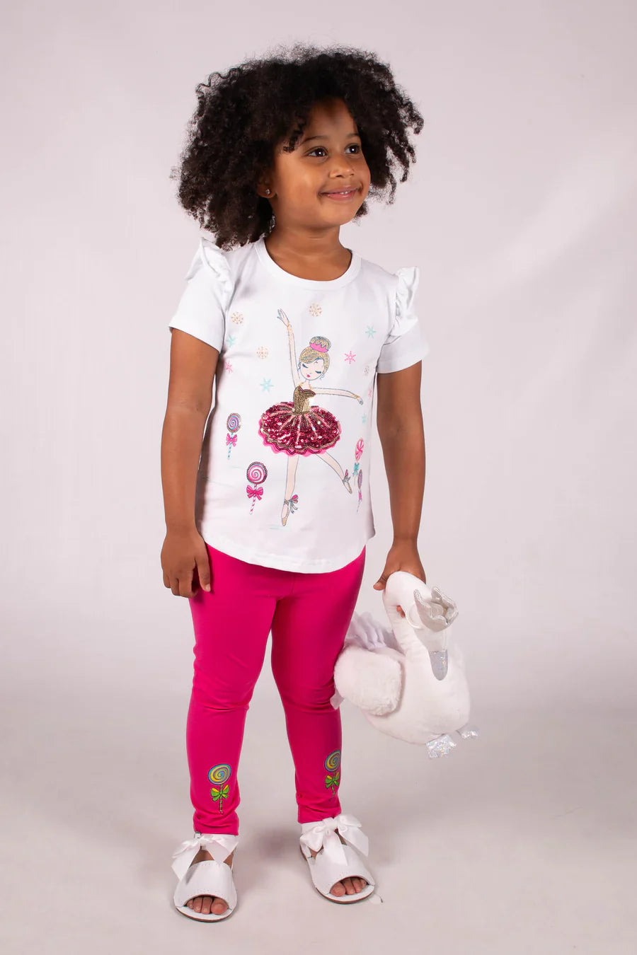 Beau KiD Girls Hot Pink Ballerina Legging Set