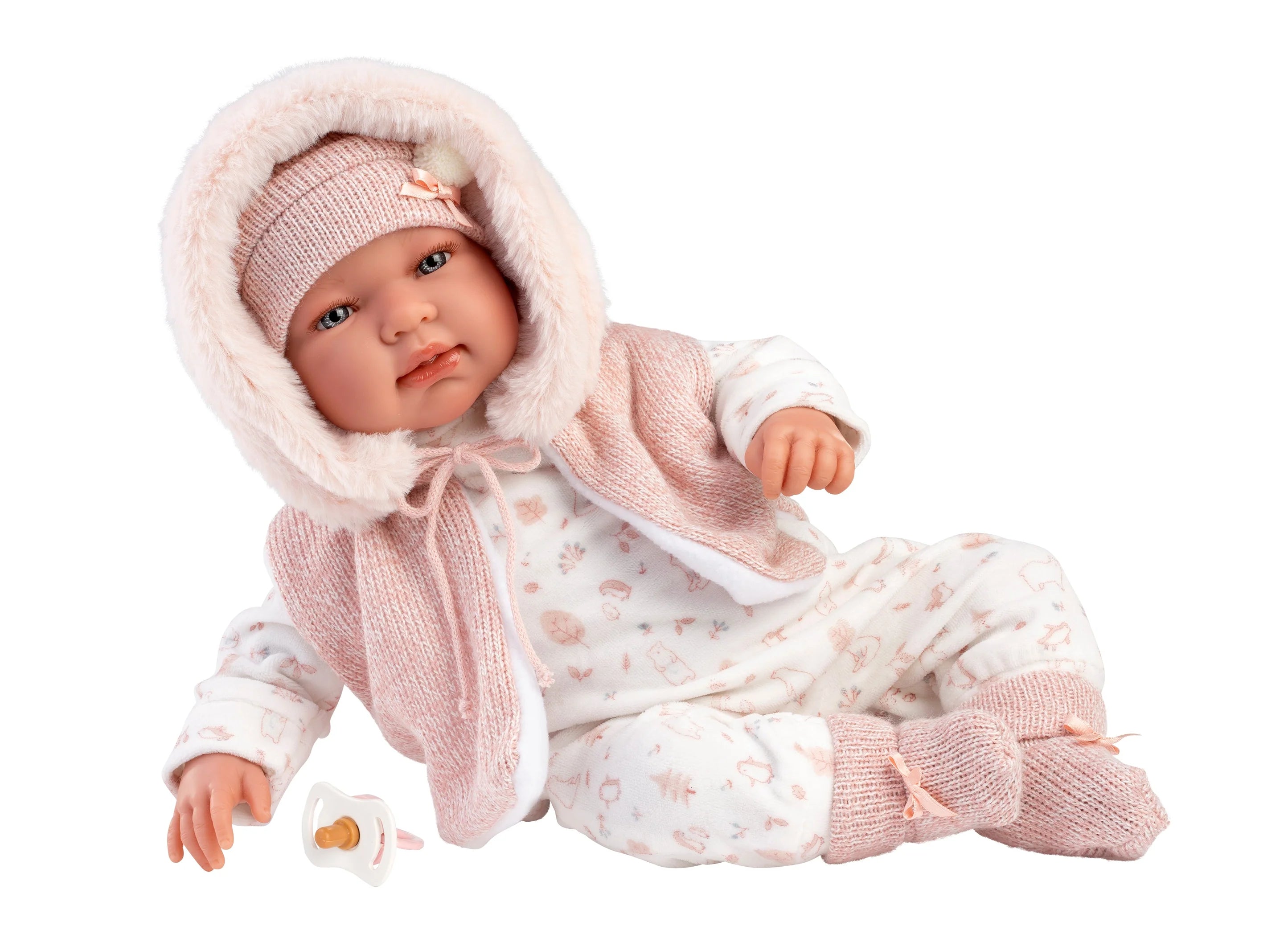 Crying Doll with Pink Outfit & Matching Accessories 44cm